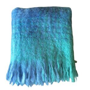 Vintage St Albans Mohair Throw Australia Luxury Turquoise Colbalt Blue